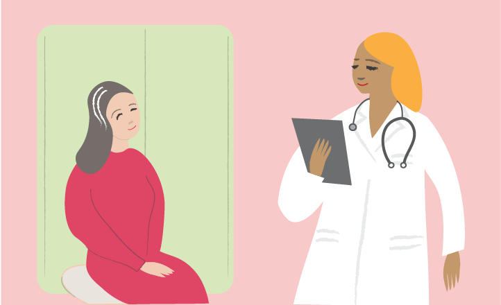 A woman visiting a doctor